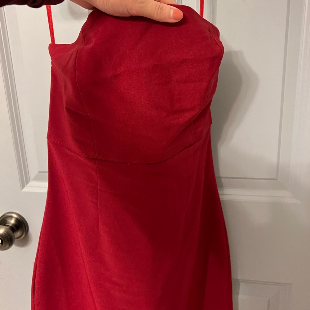 Red Express Strapless Dress 👗 - Picture 2 of 5